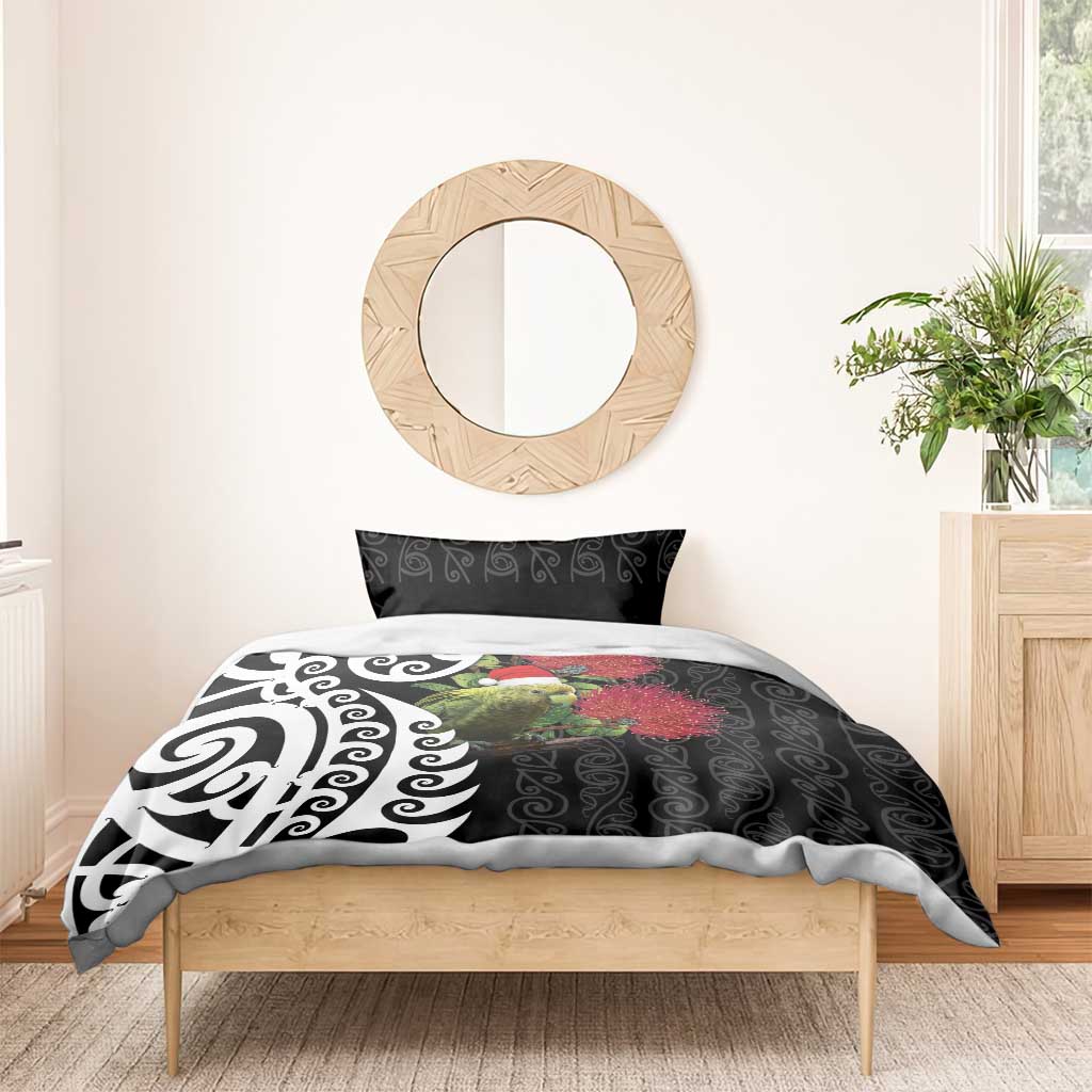 New Zealand Kakapo Christmas Bedding Set Meri Kirihimete Pohutukawa Flowers LT9 - Polynesian Pride