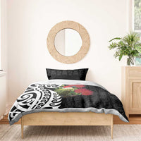 New Zealand Kakapo Christmas Bedding Set Meri Kirihimete Pohutukawa Flowers LT9 - Polynesian Pride