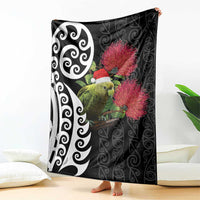 New Zealand Kakapo Christmas Blanket Meri Kirihimete Pohutukawa Flowers LT9 - Polynesian Pride