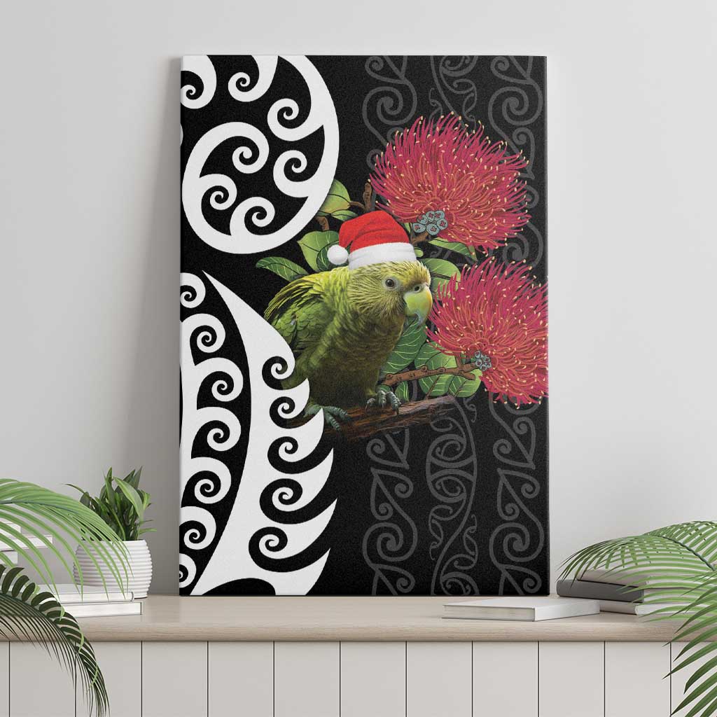 New Zealand Kakapo Christmas Canvas Wall Art Meri Kirihimete Pohutukawa Flowers LT9 - Polynesian Pride