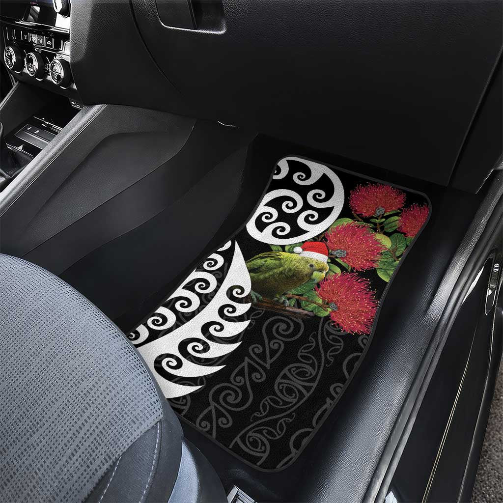 New Zealand Kakapo Christmas Car Mats Meri Kirihimete Pohutukawa Flowers LT9 - Polynesian Pride