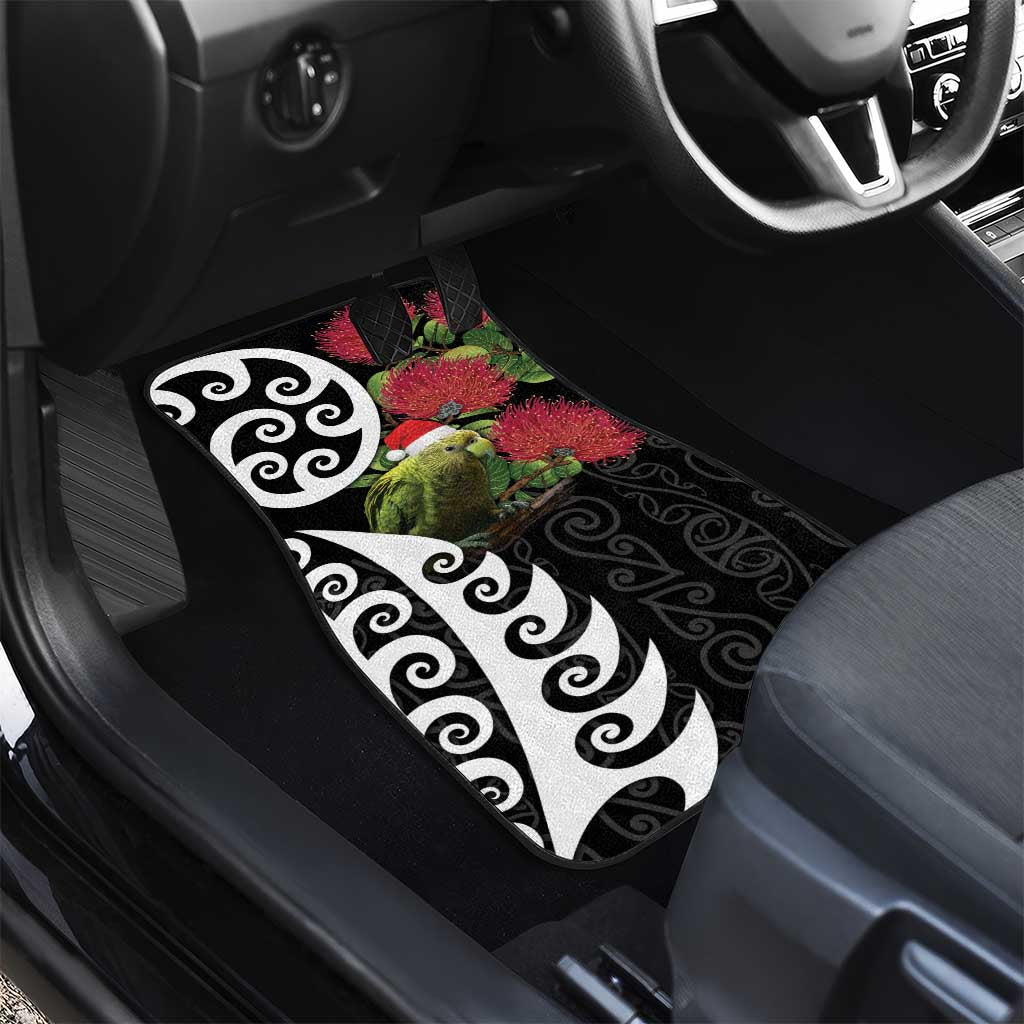 New Zealand Kakapo Christmas Car Mats Meri Kirihimete Pohutukawa Flowers LT9 - Polynesian Pride