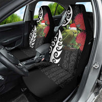 New Zealand Kakapo Christmas Car Seat Cover Meri Kirihimete Pohutukawa Flowers LT9 - Polynesian Pride