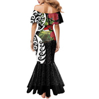New Zealand Kakapo Christmas Family Matching Mermaid Dress and Hawaiian Shirt Meri Kirihimete Pohutukawa Flowers LT9 - Polynesian Pride