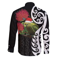 New Zealand Kakapo Christmas Family Matching Off Shoulder Maxi Dress and Hawaiian Shirt Meri Kirihimete Pohutukawa Flowers LT9 - Polynesian Pride