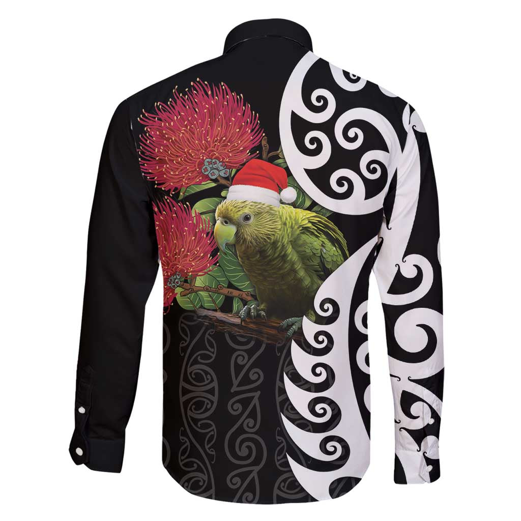 New Zealand Kakapo Christmas Family Matching Off Shoulder Short Dress and Hawaiian Shirt Meri Kirihimete Pohutukawa Flowers LT9 - Polynesian Pride