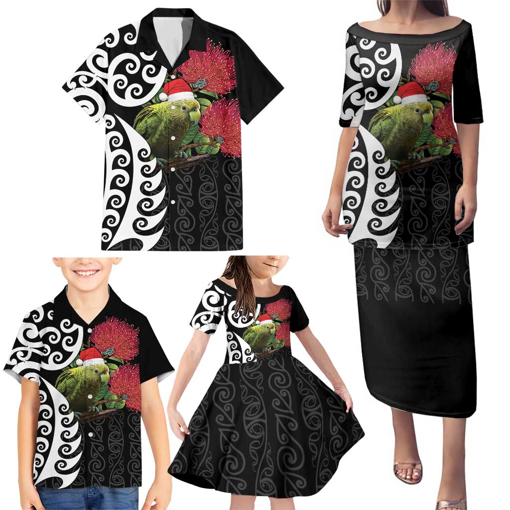 New Zealand Kakapo Christmas Family Matching Puletasi and Hawaiian Shirt Meri Kirihimete Pohutukawa Flowers LT9 - Polynesian Pride