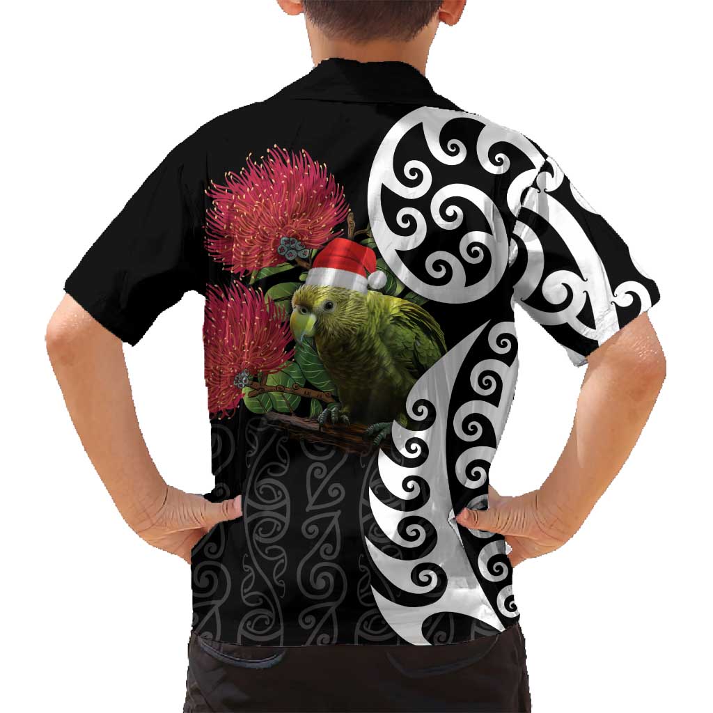 New Zealand Kakapo Christmas Family Matching Summer Maxi Dress and Hawaiian Shirt Meri Kirihimete Pohutukawa Flowers LT9 - Polynesian Pride