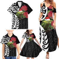 New Zealand Kakapo Christmas Family Matching Summer Maxi Dress and Hawaiian Shirt Meri Kirihimete Pohutukawa Flowers LT9 - Polynesian Pride