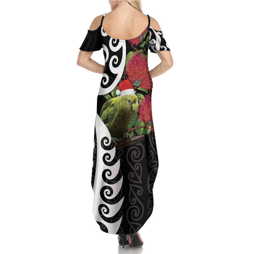 New Zealand Kakapo Christmas Family Matching Summer Maxi Dress and Hawaiian Shirt Meri Kirihimete Pohutukawa Flowers LT9 - Polynesian Pride