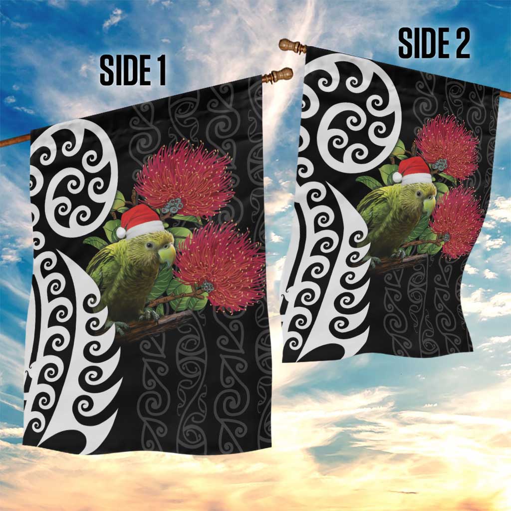 New Zealand Kakapo Christmas Garden Flag Meri Kirihimete Pohutukawa Flowers LT9 - Polynesian Pride