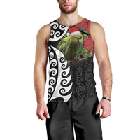 New Zealand Kakapo Christmas Men Tank Top Meri Kirihimete Pohutukawa Flowers LT9 - Polynesian Pride