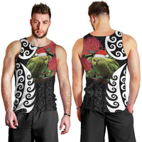 New Zealand Kakapo Christmas Men Tank Top Meri Kirihimete Pohutukawa Flowers LT9 - Polynesian Pride