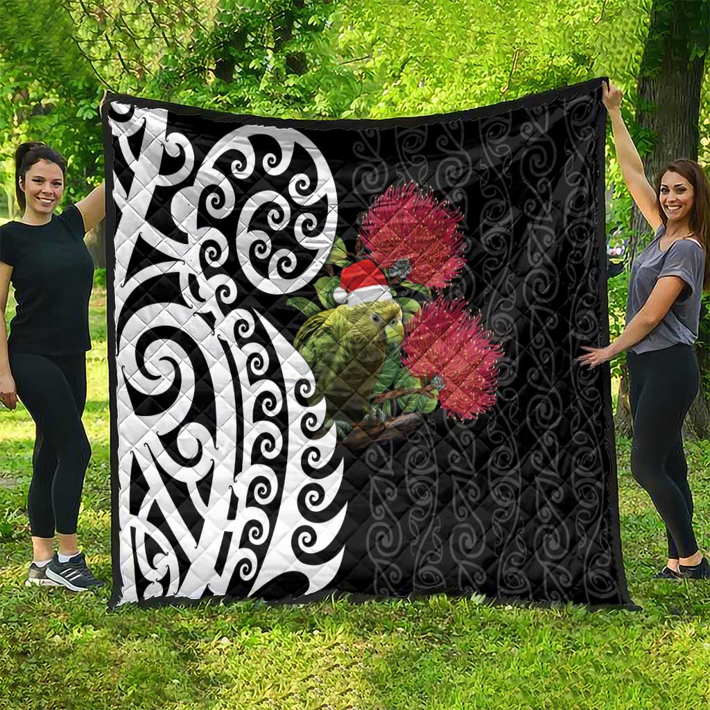 New Zealand Kakapo Christmas Quilt Meri Kirihimete Pohutukawa Flowers LT9 - Polynesian Pride