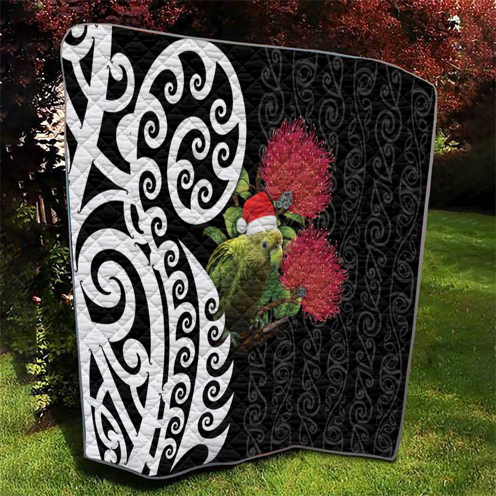 New Zealand Kakapo Christmas Quilt Meri Kirihimete Pohutukawa Flowers LT9 - Polynesian Pride