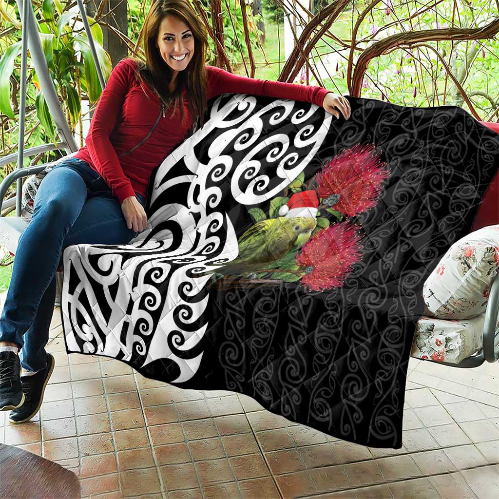 New Zealand Kakapo Christmas Quilt Meri Kirihimete Pohutukawa Flowers LT9 - Polynesian Pride