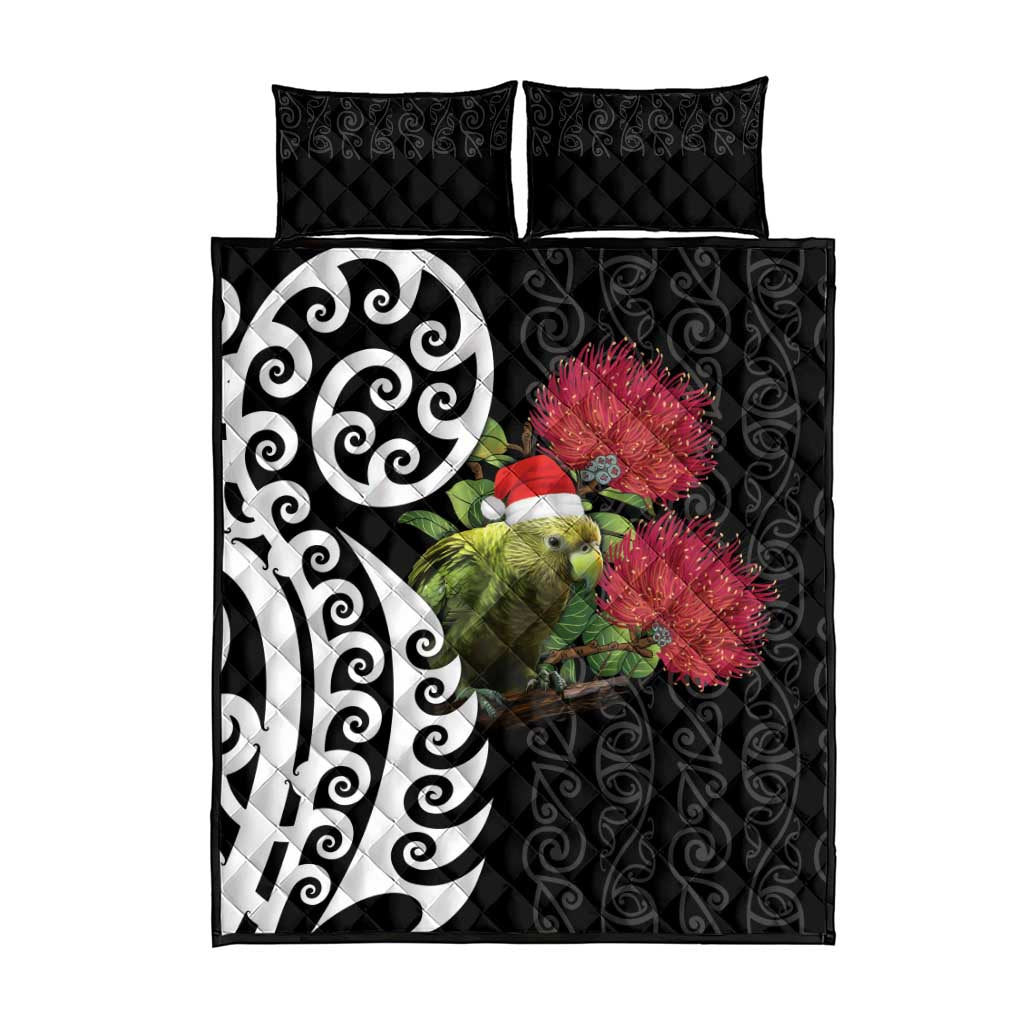 New Zealand Kakapo Christmas Quilt Bed Set Meri Kirihimete Pohutukawa Flowers LT9 - Polynesian Pride