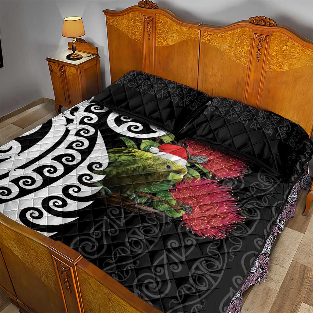 New Zealand Kakapo Christmas Quilt Bed Set Meri Kirihimete Pohutukawa Flowers LT9 - Polynesian Pride