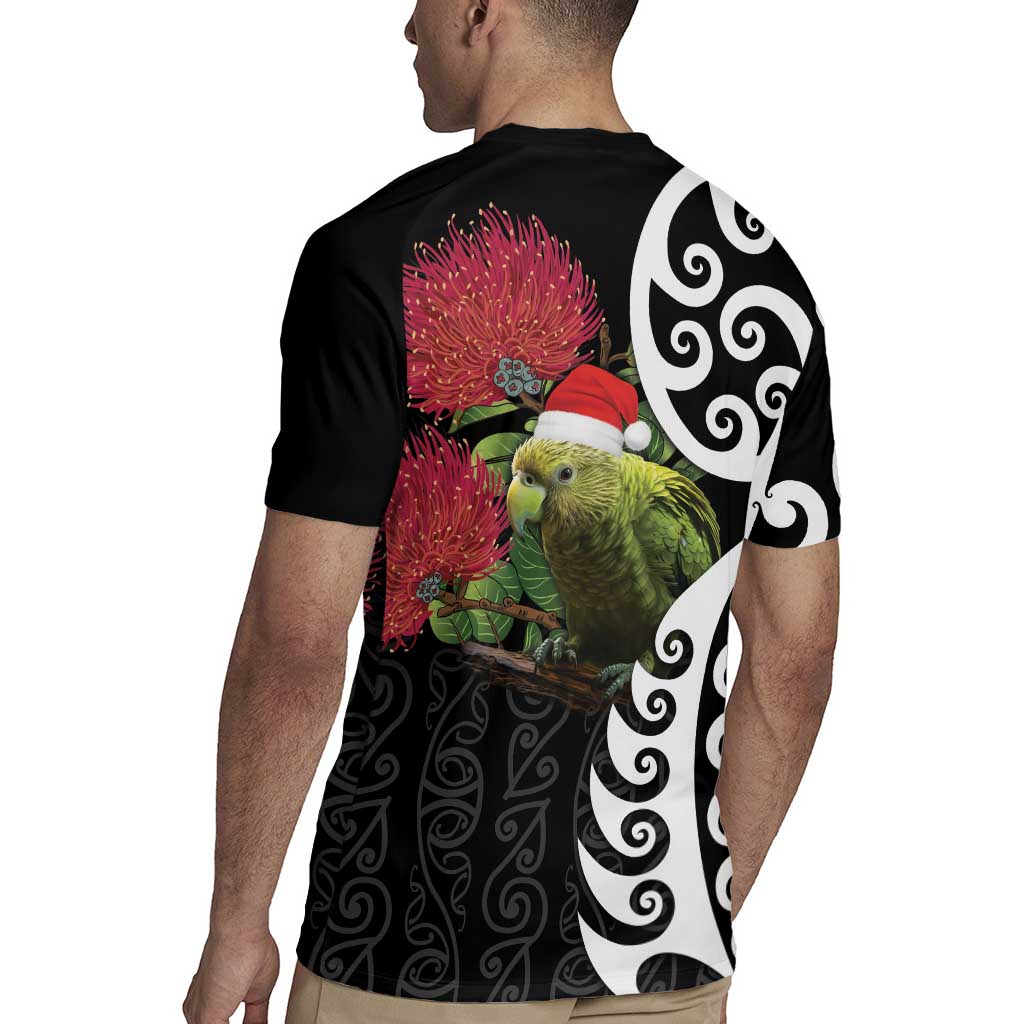 New Zealand Kakapo Christmas Rugby Jersey Meri Kirihimete Pohutukawa Flowers LT9 - Polynesian Pride