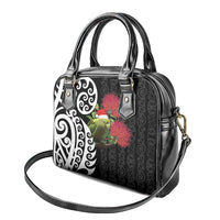 New Zealand Kakapo Christmas Shoulder Handbag Meri Kirihimete Pohutukawa Flowers LT9 - Polynesian Pride