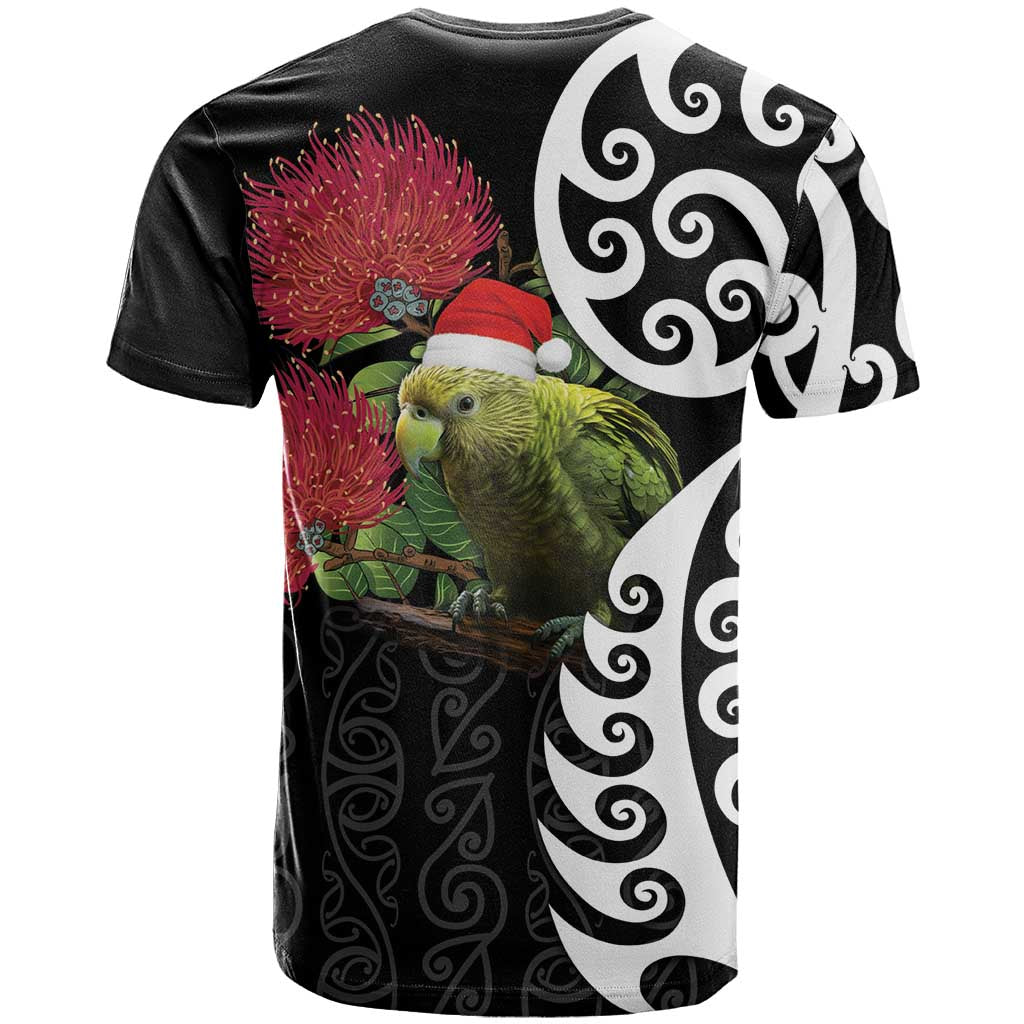 New Zealand Kakapo Christmas T Shirt Meri Kirihimete Pohutukawa Flowers LT9 - Polynesian Pride