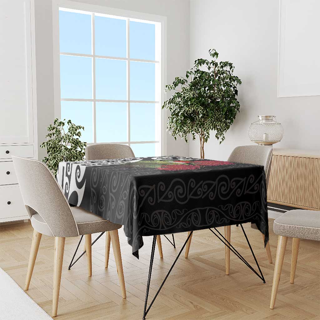 New Zealand Kakapo Christmas Tablecloth Meri Kirihimete Pohutukawa Flowers LT9 - Polynesian Pride