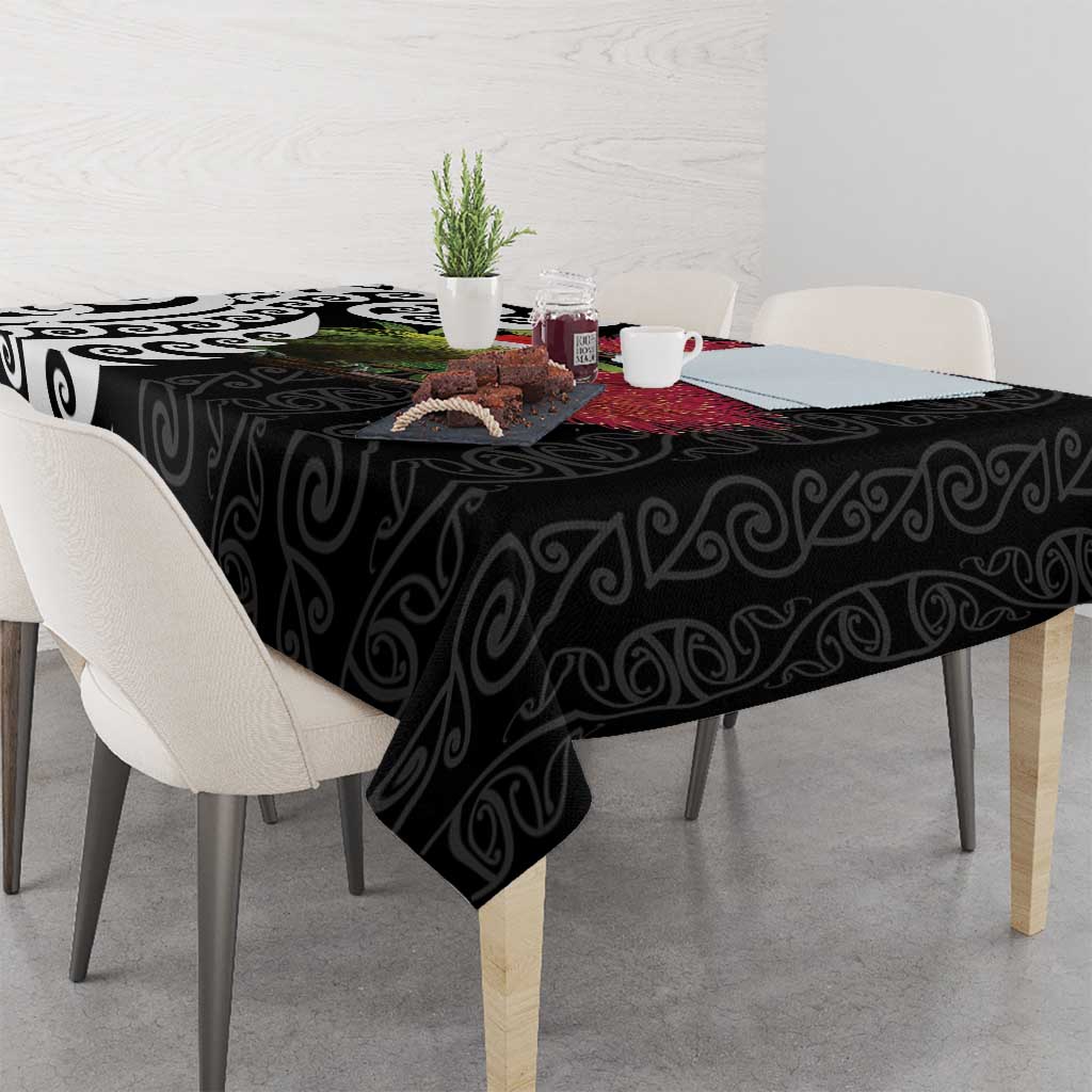 New Zealand Kakapo Christmas Tablecloth Meri Kirihimete Pohutukawa Flowers LT9 - Polynesian Pride