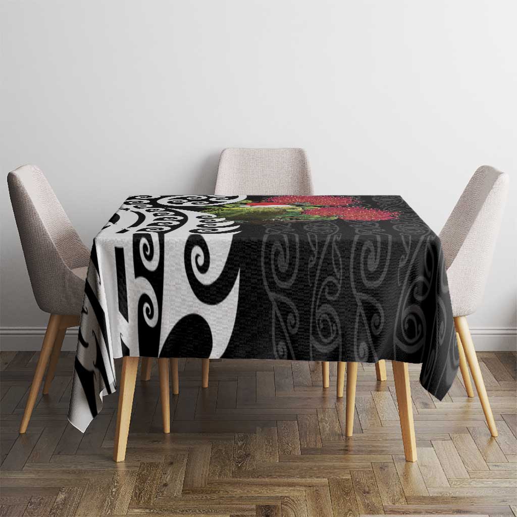 New Zealand Kakapo Christmas Tablecloth Meri Kirihimete Pohutukawa Flowers LT9 - Polynesian Pride
