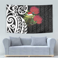 New Zealand Kakapo Christmas Tapestry Meri Kirihimete Pohutukawa Flowers LT9 - Polynesian Pride