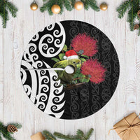 New Zealand Kakapo Christmas Tree Skirt Meri Kirihimete Pohutukawa Flowers LT9 Casual Black - Polynesian Pride
