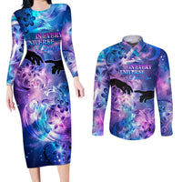 I Love You In Every Universe Personalised Couples Matching Long Sleeve Bodycon Dress and Long Sleeve Button Shirt Polynesian Pattern Galaxy Style LT9 Galaxy - Polynesian Pride