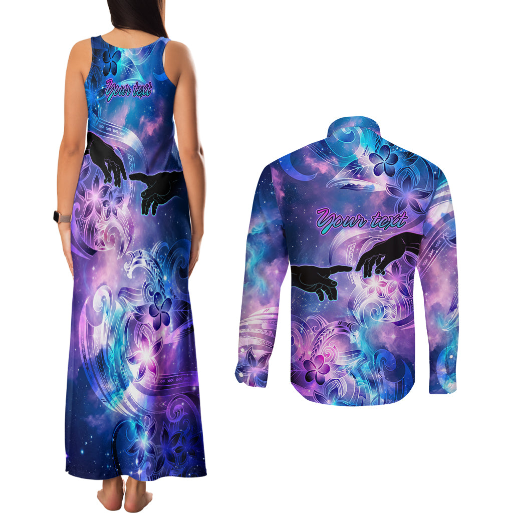 I Love You In Every Universe Personalised Couples Matching Tank Maxi Dress and Long Sleeve Button Shirt Polynesian Pattern Galaxy Style LT9 - Polynesian Pride