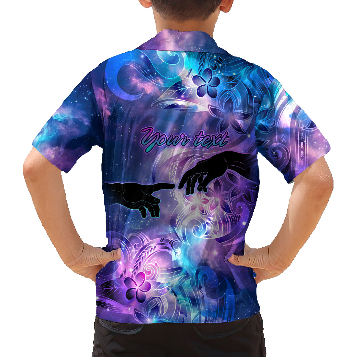 I Love You In Every Universe Personalised Family Matching Off Shoulder Long Sleeve Dress and Hawaiian Shirt Polynesian Pattern Galaxy Style LT9 - Polynesian Pride