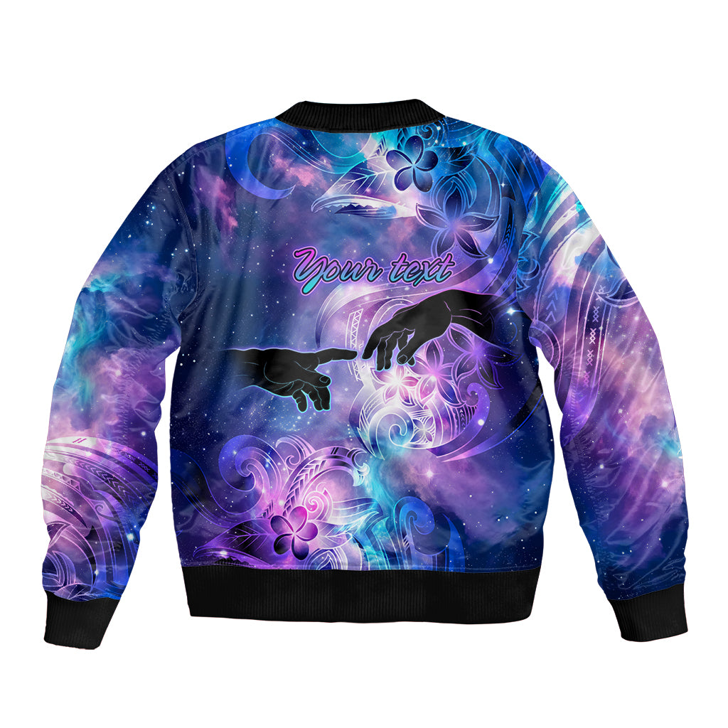 I Love You In Every Universe Personalised Sleeve Zip Bomber Jacket Polynesian Pattern Galaxy Style LT9 - Polynesian Pride