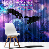 I Love You In Every Universe Personalised Window Curtain Polynesian Pattern Galaxy Style LT9 - Polynesian Pride