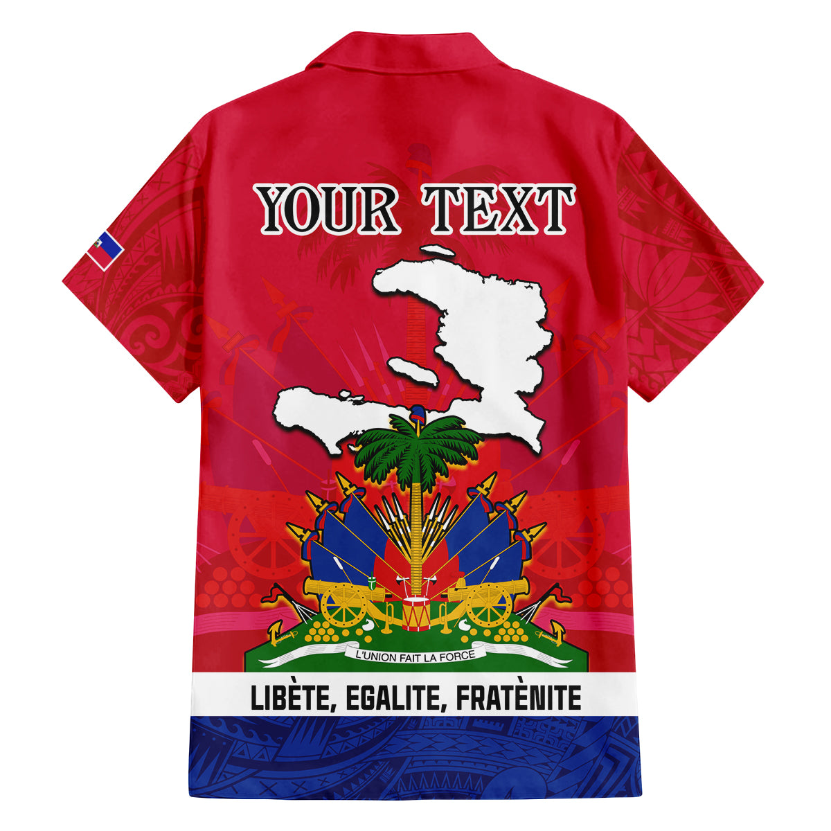 Haiti Independence Day Family Matching Off Shoulder Long Sleeve Dress and Hawaiian Shirt Libete Egalite Fratenite Ayiti 1804 With Polynesian Pattern LT9 - Polynesian Pride