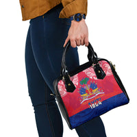 Haiti Independence Day Shoulder Handbag Libete Egalite Fratenite Ayiti 1804 With Polynesian Pattern LT9 - Polynesian Pride