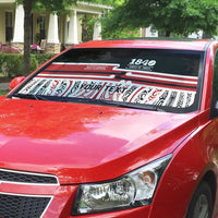 Personalised Toitu Te Tiriti Aotearoa 1840 Auto Sun Shade Red Kowhaiwhai Puhoro LT9 - Polynesian Pride