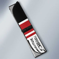 Personalised Toitu Te Tiriti Aotearoa 1840 Auto Sun Shade Red Kowhaiwhai Puhoro LT9 - Polynesian Pride
