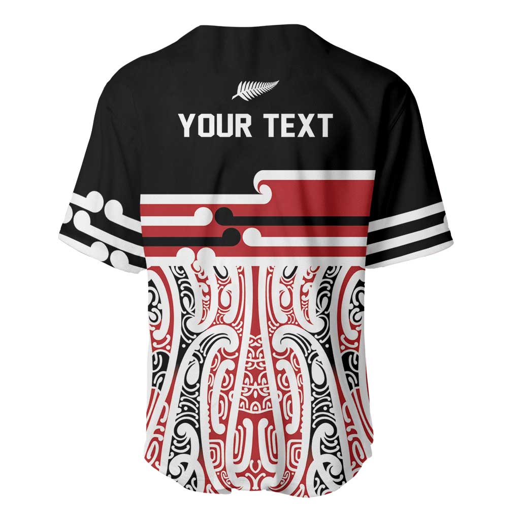 Personalised Toitu Te Tiriti Aotearoa 1840 Baseball Jersey Red Kowhaiwhai Puhoro - Polynesian Pride