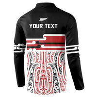 Personalised Toitu Te Tiriti Aotearoa 1840 Button Sweatshirt Red Kowhaiwhai Puhoro - Polynesian Pride