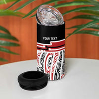 Personalised Toitu Te Tiriti Aotearoa 1840 4 in 1 Can Cooler Tumbler Red Kowhaiwhai Puhoro LT9 - Polynesian Pride