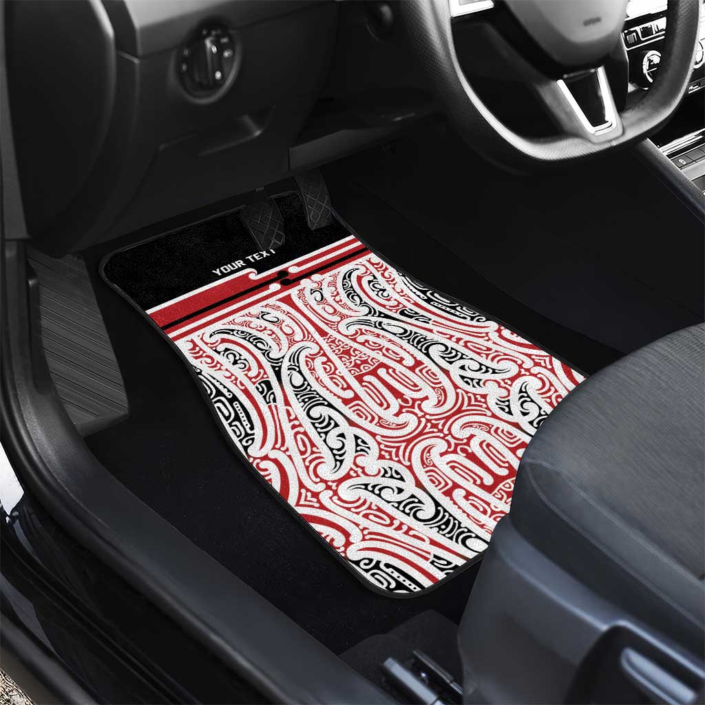 Personalised Toitu Te Tiriti Aotearoa 1840 Car Mats Red Kowhaiwhai Puhoro - Polynesian Pride