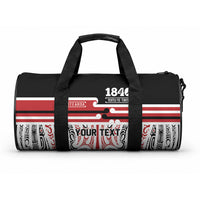Personalised Toitu Te Tiriti Aotearoa 1840 Duffle Bag Red Kowhaiwhai Puhoro