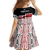 Personalised Toitu Te Tiriti Aotearoa 1840 Family Matching Mermaid Dress and Hawaiian Shirt Red Kowhaiwhai Puhoro LT9 - Polynesian Pride