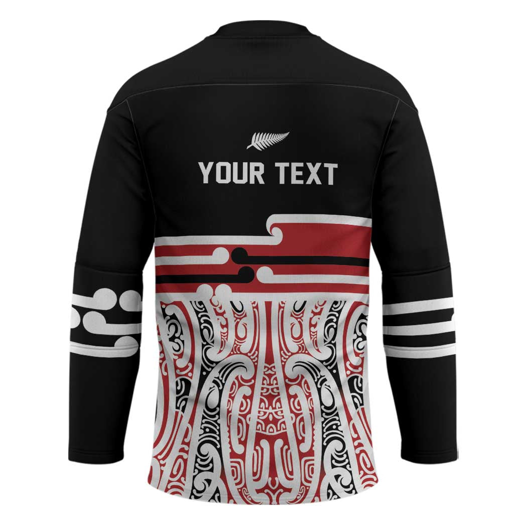 Personalised Toitu Te Tiriti Aotearoa 1840 Hockey Jersey Red Kowhaiwhai Puhoro LT9 - Polynesian Pride