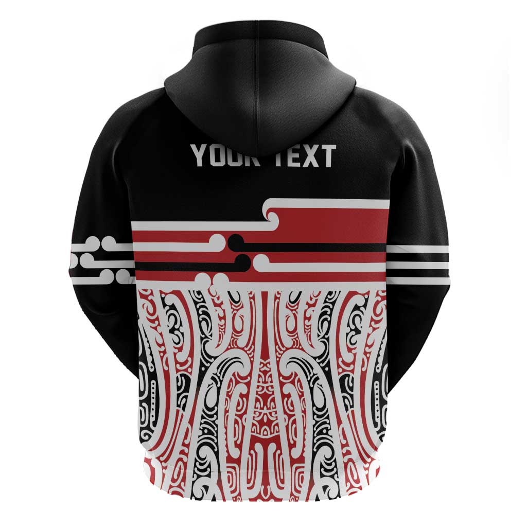 Personalised Toitu Te Tiriti Aotearoa 1840 Hoodie Red Kowhaiwhai Puhoro LT9 - Polynesian Pride