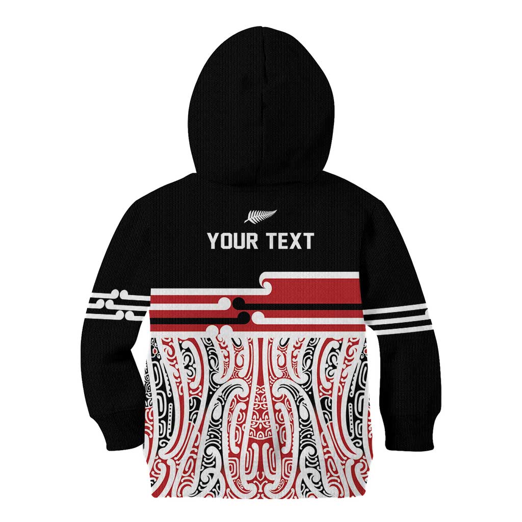Personalised Toitu Te Tiriti Aotearoa 1840 Kid Hoodie Red Kowhaiwhai Puhoro LT9 - Polynesian Pride