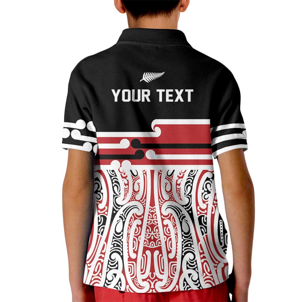 Personalised Toitu Te Tiriti Aotearoa 1840 Kid Polo Shirt Red Kowhaiwhai Puhoro LT9 - Polynesian Pride