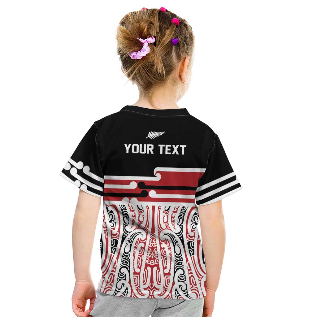Personalised Toitu Te Tiriti Aotearoa 1840 Kid T Shirt Red Kowhaiwhai Puhoro LT9 - Polynesian Pride